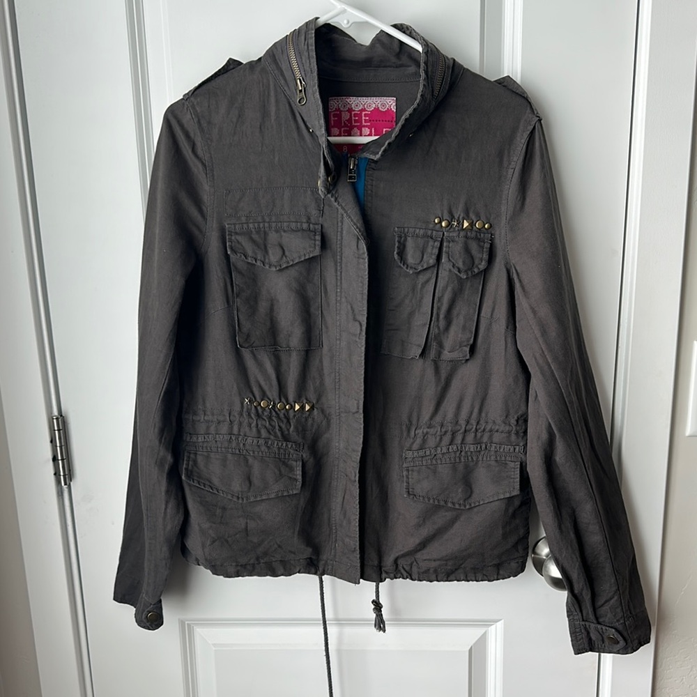 Free People Gray Utility Jacket